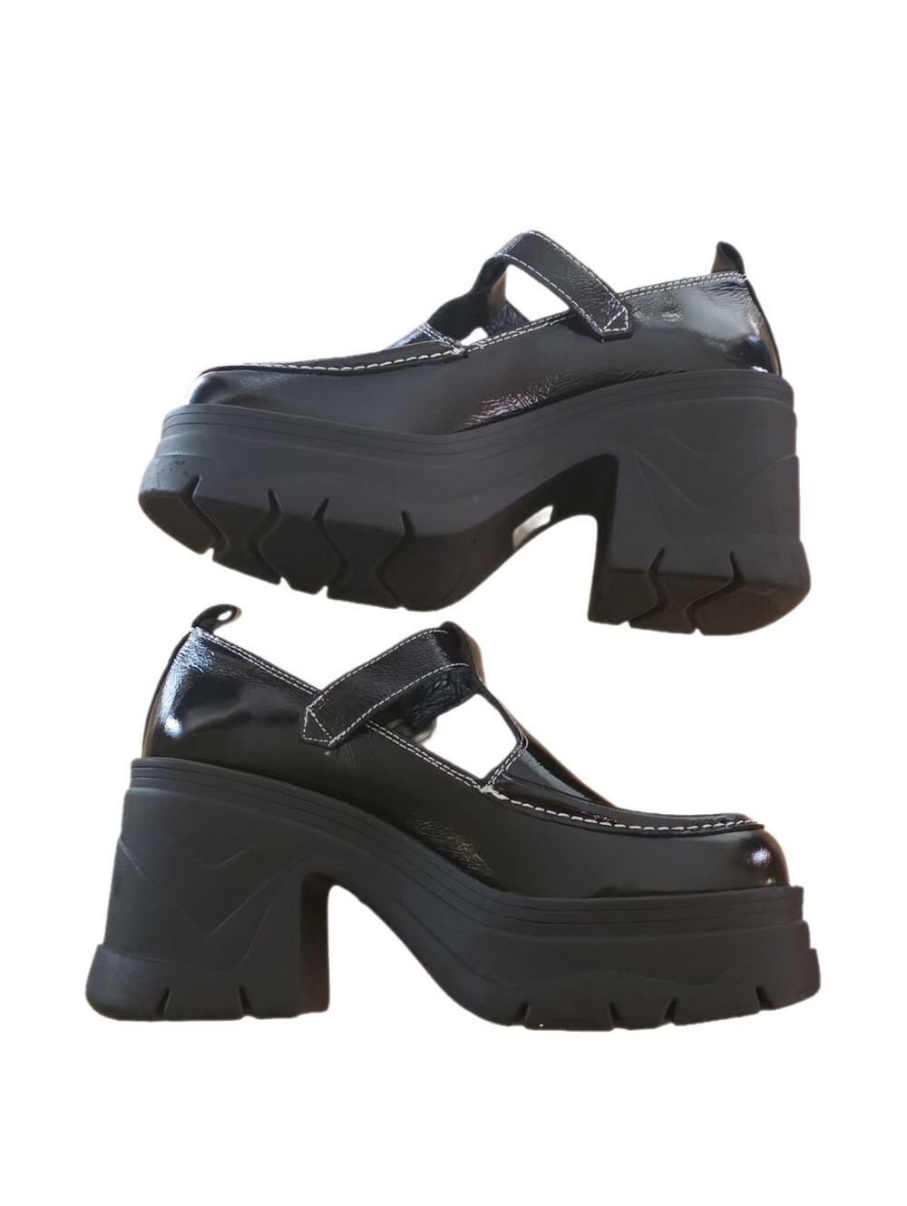 Free People Mayla T-Strap Platform Mary Janes – Black Patent Leather NWT 7.5